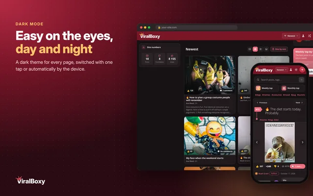 Dark mode on every page