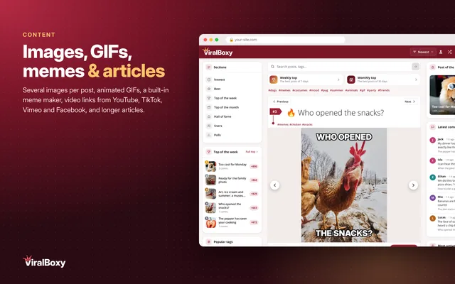 Images, GIFs, memes and articles